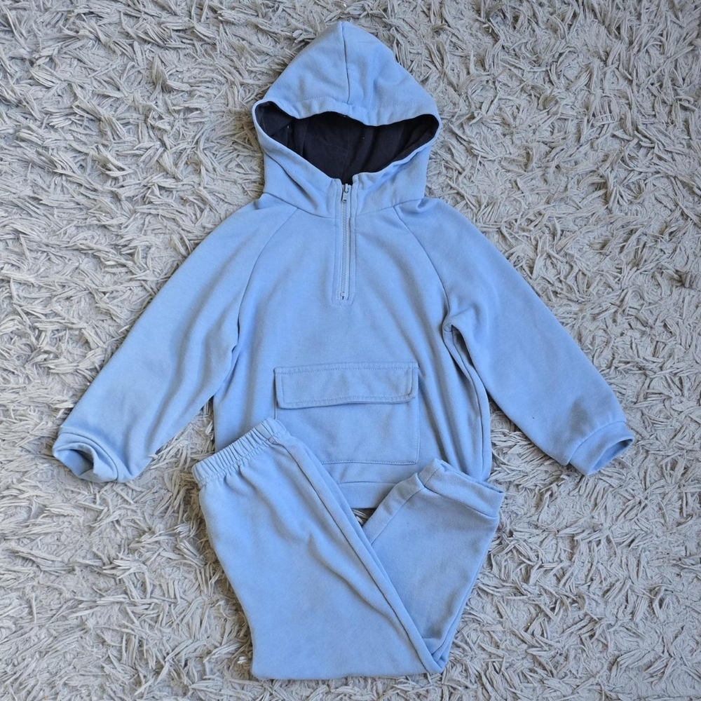 Blue Hoodie and Pants Set